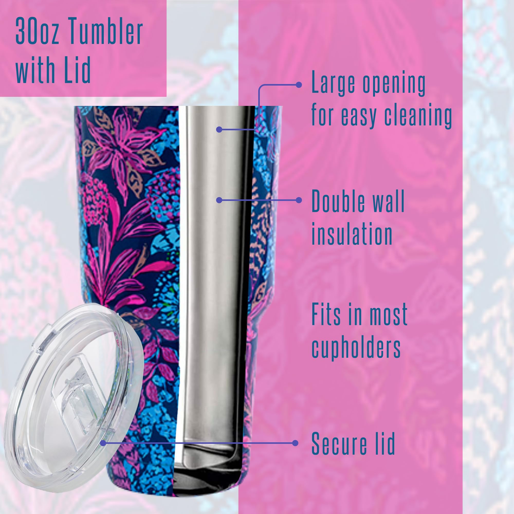 Amazon.com | Lilly Pulitzer 30 Oz Insulated Tumbler with Lid