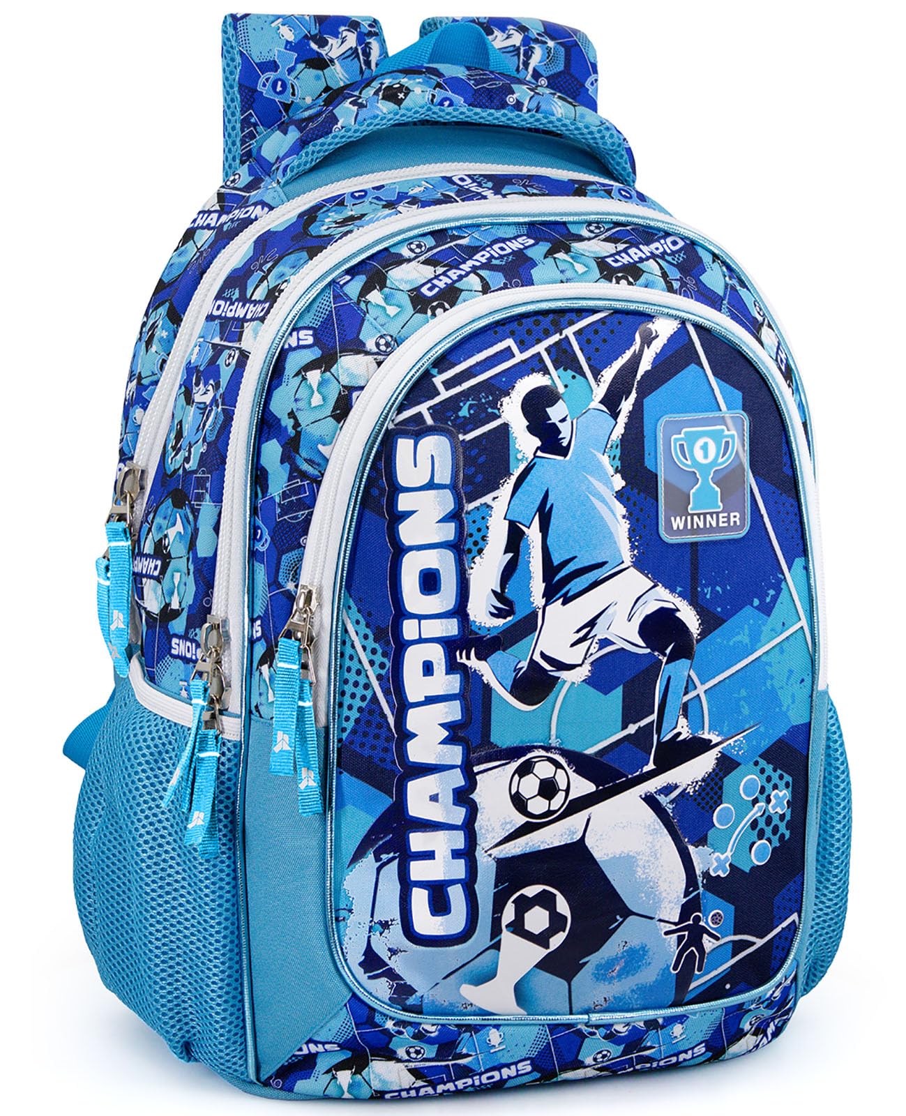 Julian Ross Mochila Escolar para Niñas y Niños, 33x15x43 cm, Ergonómica, 3 Compartimentos, Bolsillo Para Botella, Correas acolchadas, Asa, Interior forrado, Primaria