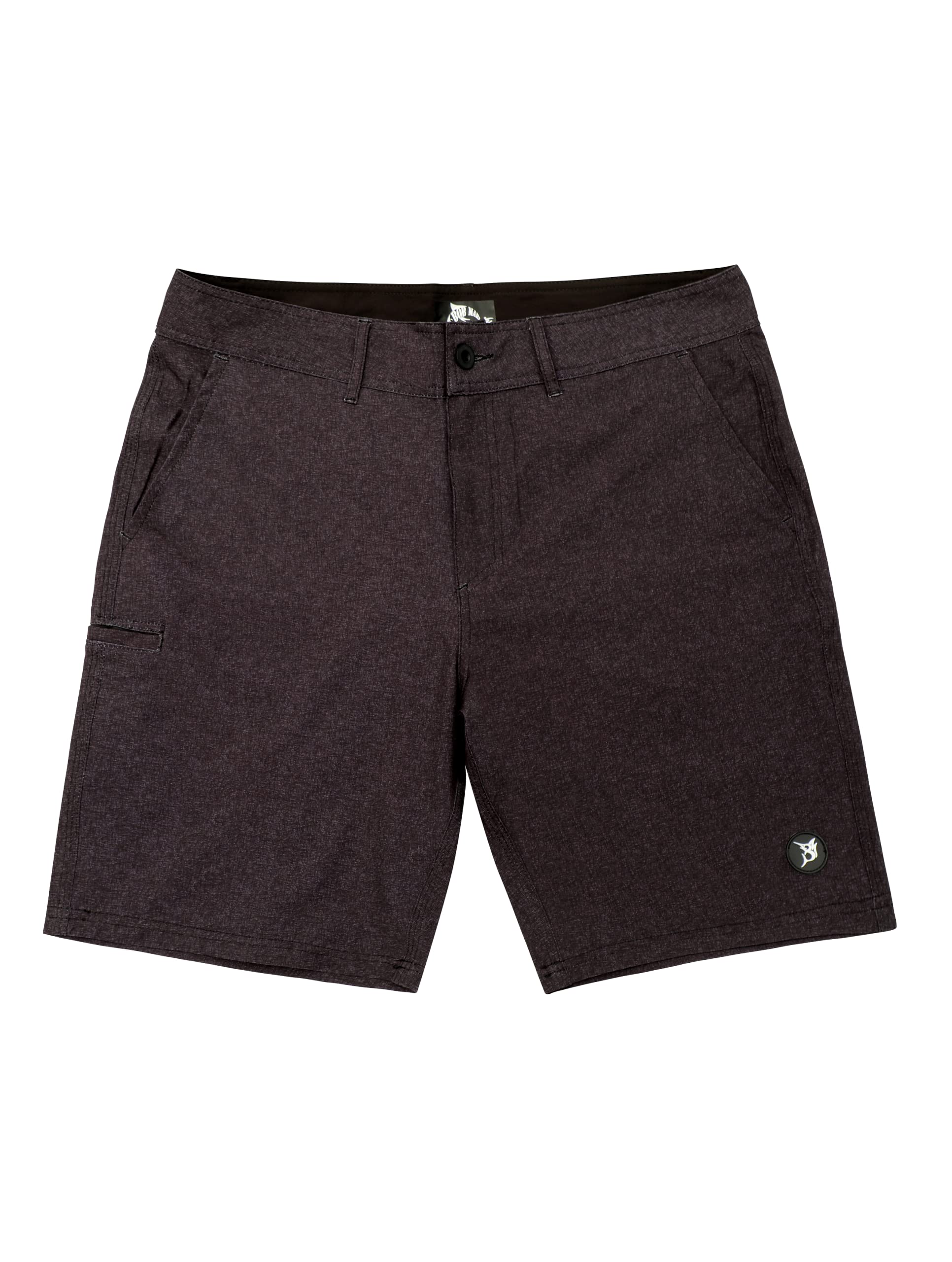 Bob MarlinHybrid Men Shorts Recycled Polyester Water Stain Repellent Lightweight 5 Pocket 20Inch Outseam Flexibility Outdoor Sports Casual Gear Black 34