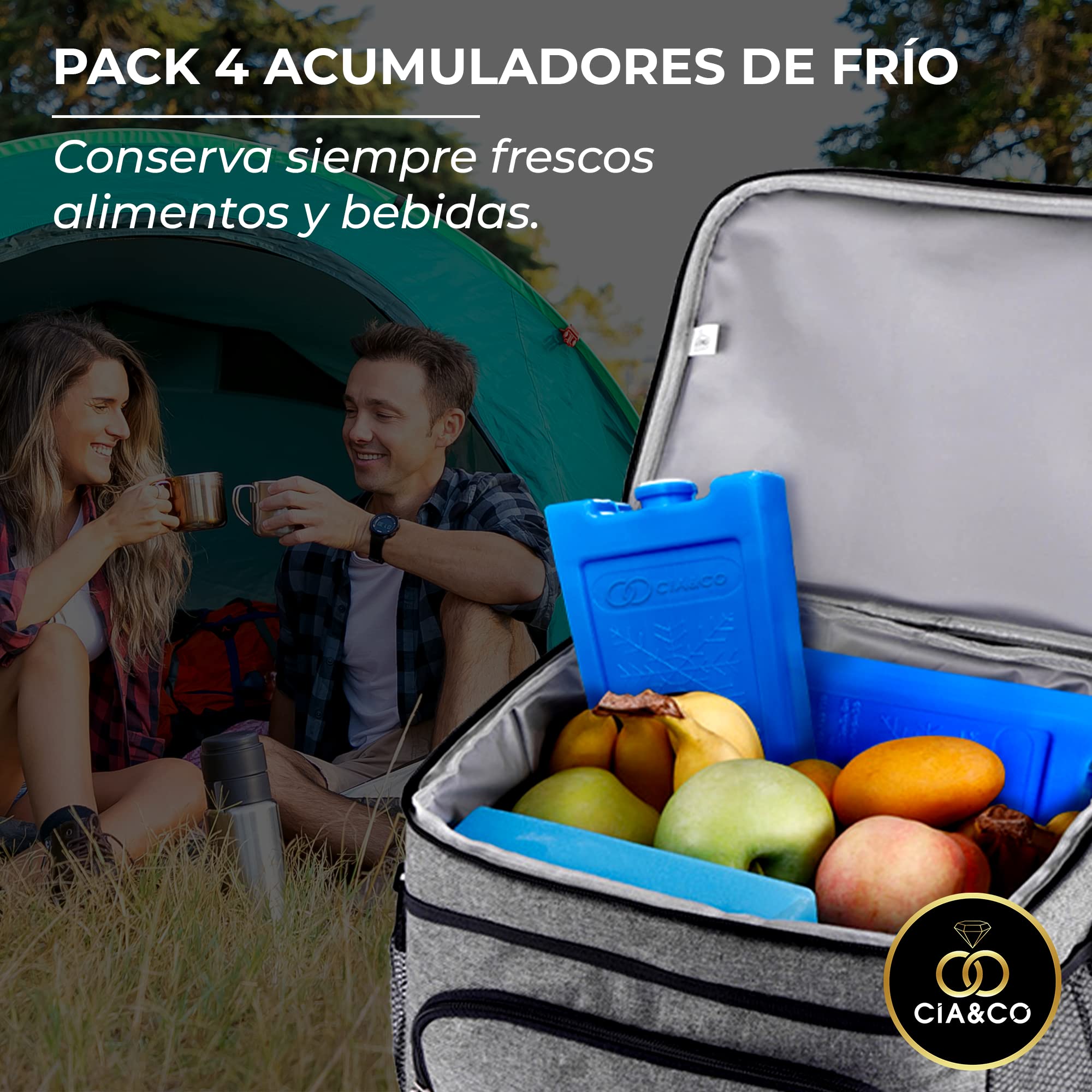 Lot De 4 Accumulateurs De Froid – 2 XL 350cc + 2 L 200cc – Congélation Rapide, Réutilisables – Pour Glacières Et Sacs Isothermes