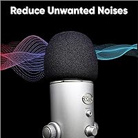 Vista 4 de Parabrisas de espuma para micrófono Blue Yeti – Cubierta de filtro Pop hecha de material de esponja de calidad que filtra la grabación no deseada