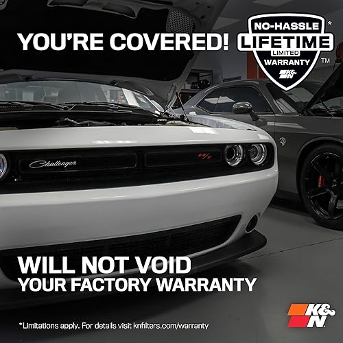 Miniatura 9 de K&N Performance 63-1114 equipo de entrada de aire fresco con filtro vitalicio para Dodge Challenger/Charger, Chrysler 300 5.7L V8