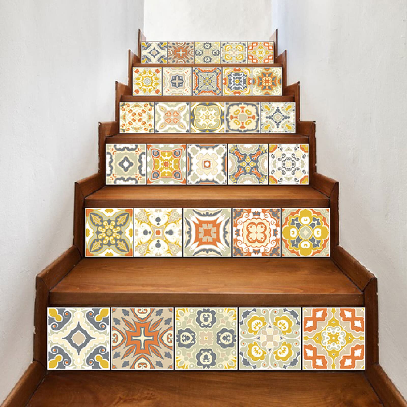 Décalcomanie 3D Bois Jaune Pour Contremarches D’escalier – Autocollant Mural Vinyle