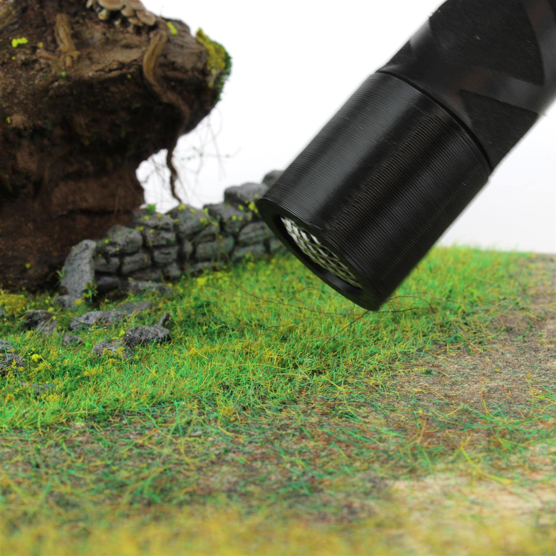 War World Scenics Pro Grass Detailer Begrasungsgerät Bahndamm Set - Modellbahn Modellbau Diorama Gerät Streugras Statische Grasfasern Flocke Landschaftsbau Geländebau