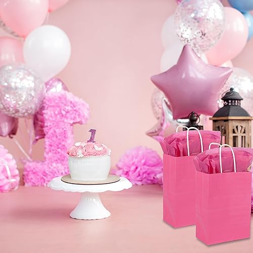 Miniatura 9 de AMAZING TIME Paquete de 150 bolsas de papel kraft de 5.25 x 3.25 x 8.25 pulgadas, bolsas de regalo con asas, tamaño pequeño a granel para