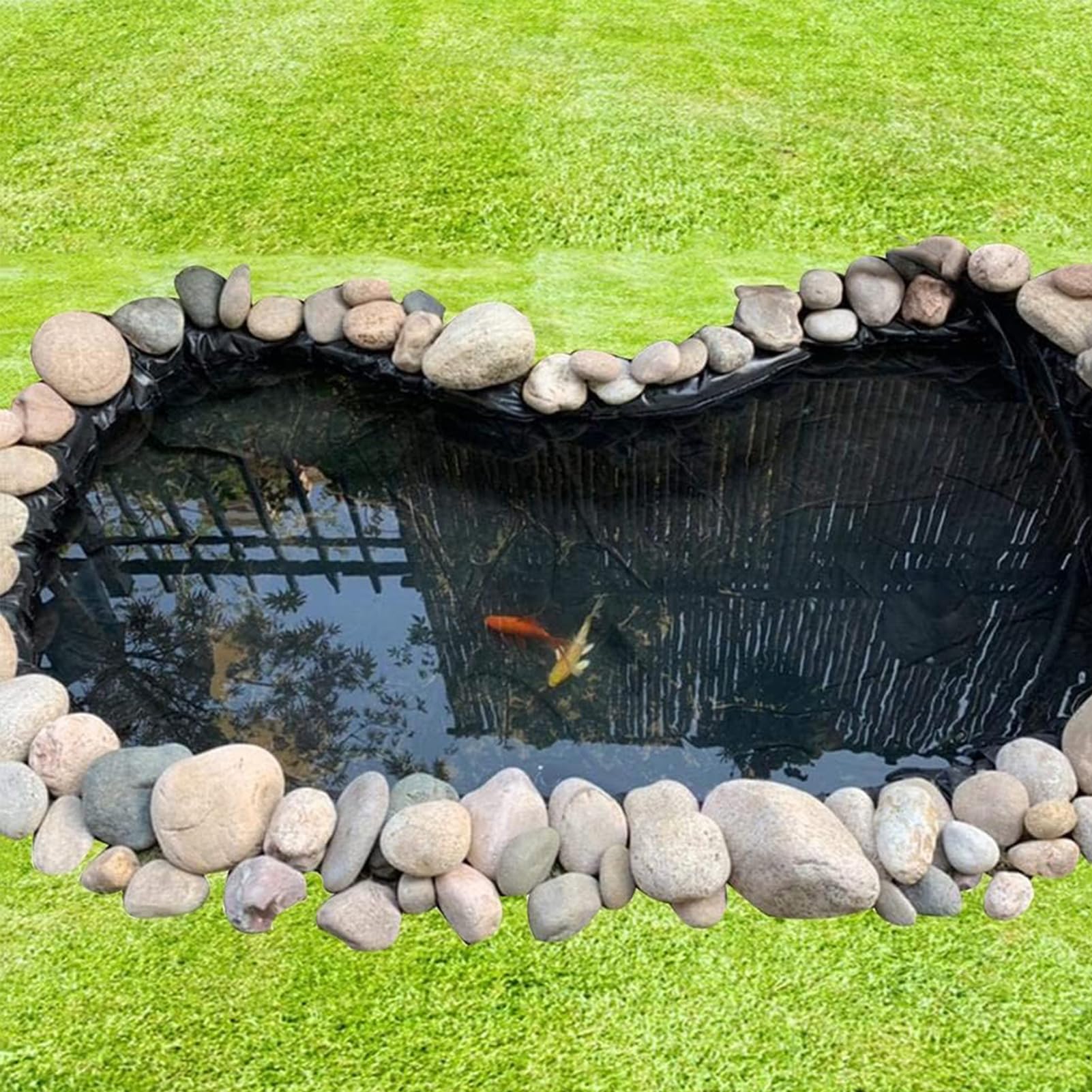 Telo impermeabile per laghetto – piccolo telo in gomma per stagni esterni, membrana preformata per laghetto da giardino, per giochi d'acqua e paesaggistica