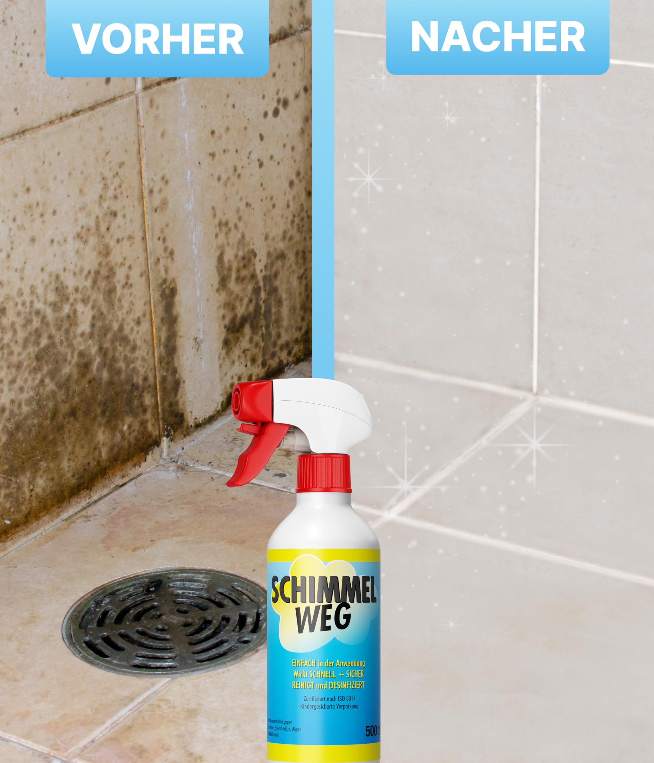 Plid Schimmelentferner chlorhaltig 1,5 L | Schimmelspray für Wand & Bad