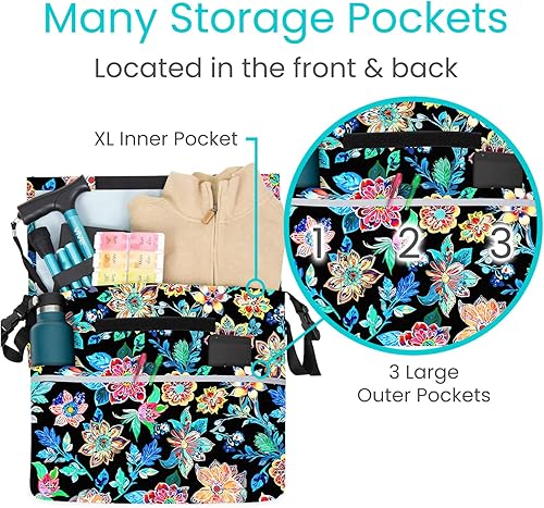 Miniatura 58 de Vive Bolsa XL para silla de ruedas, impermeable, resistente a los arañazos, doble costura, lavable a máquina, accesorio para adultos, personas