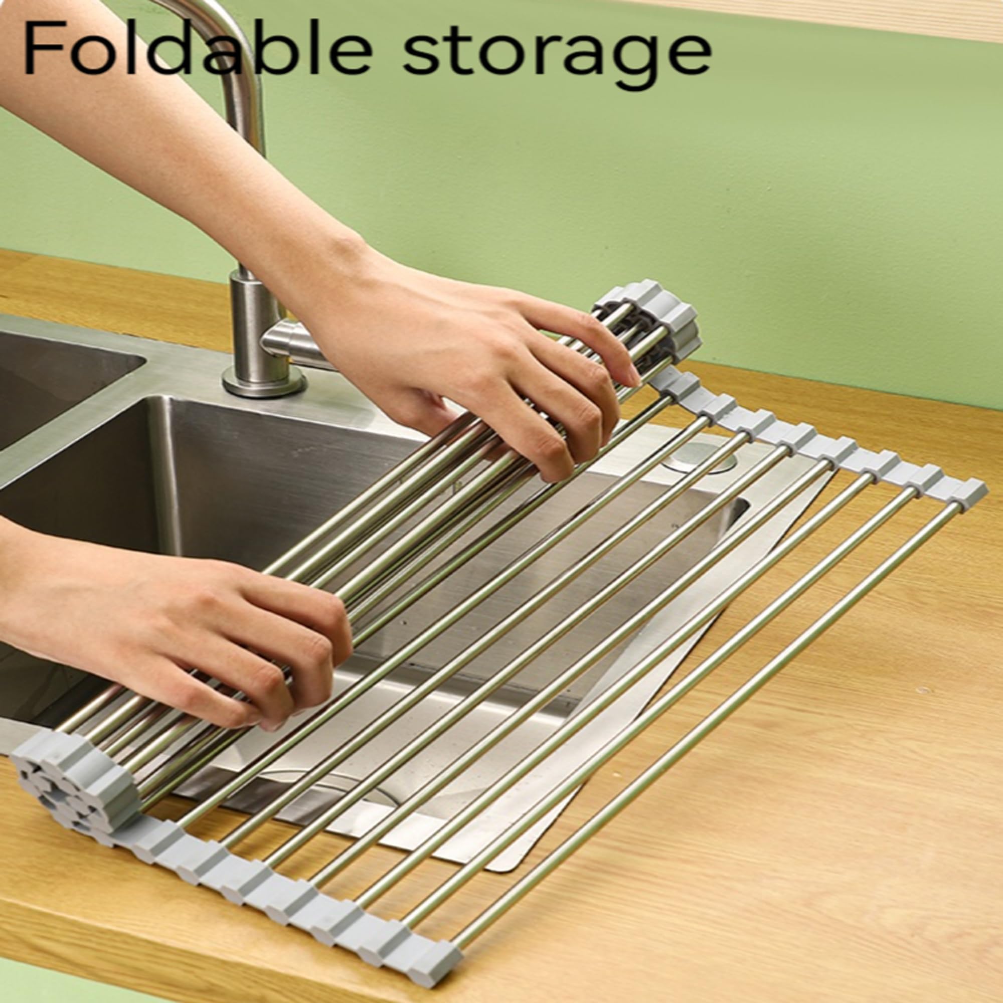 Égouttoir à Enrouleur, évier de Cuisine, égouttoir à Bols et à Vaisselle, égouttoir Pliable, égouttoir à Vaisselle en silicone/196