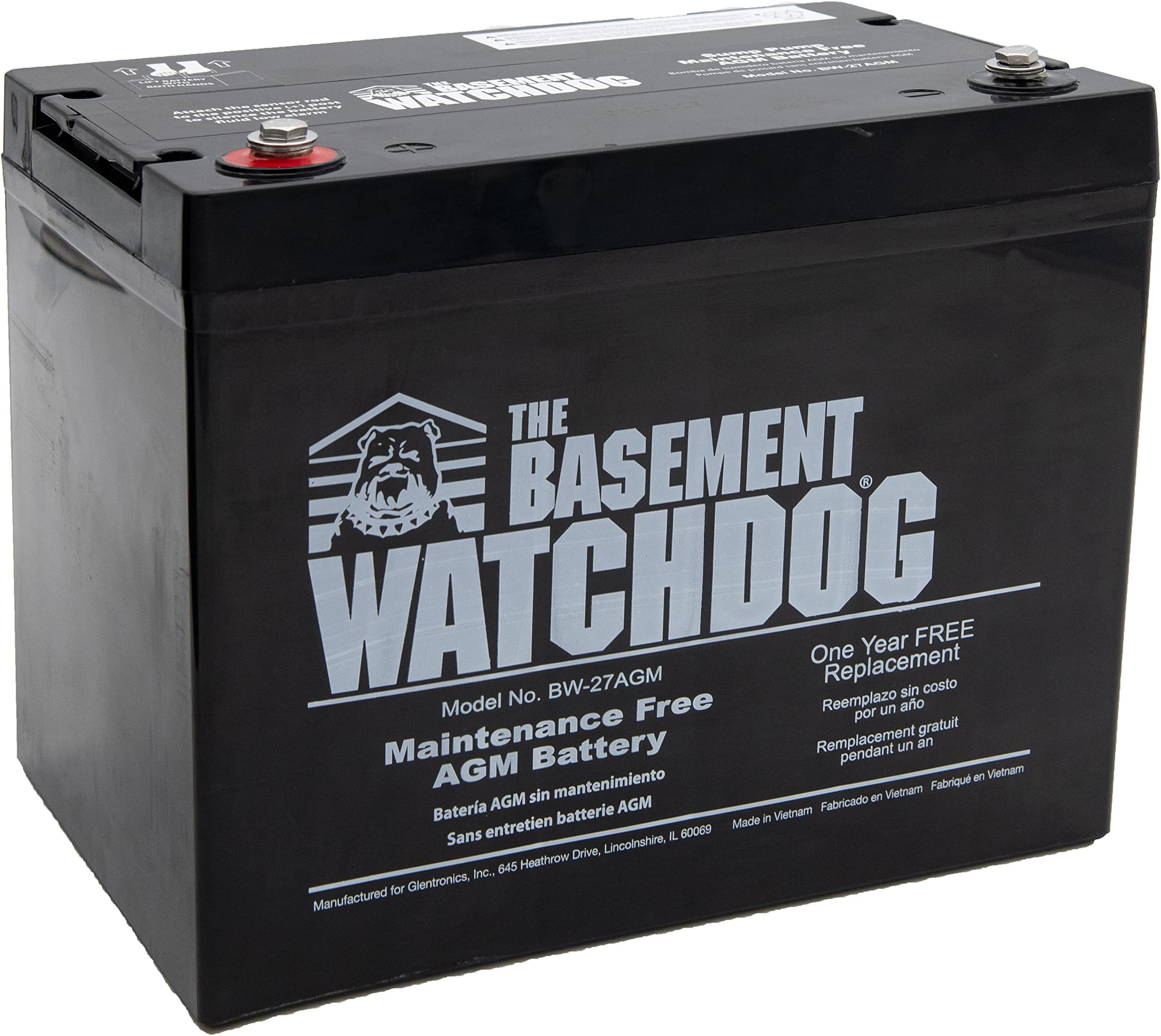 Maintenance Free (AGM) Standby Battery for Backup Sump Pumps (BW-27AGM)