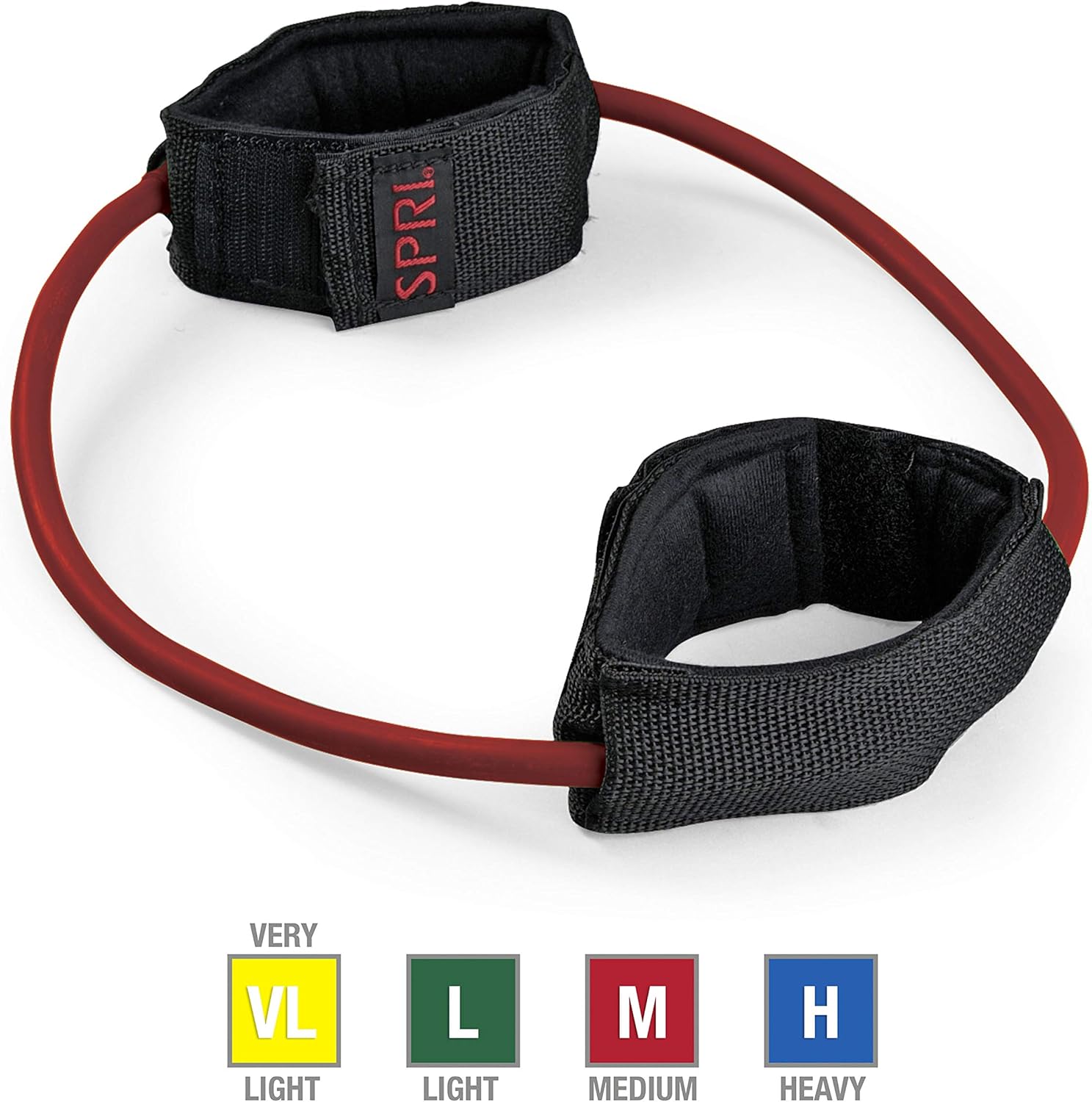 SPRI Xercuff Leg Resistance Band Exercise Cord with Non-Slip Padded Ankle Cuffs, Blue, Heavy : Sports & Outdoors