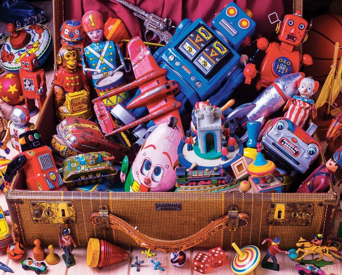 Springbok Puzzles - Toy Trunk - 1000 Piece Jigsaw Puzzle - Large 30 Inches by 24 Inches Puzzle - Made in USA - Unique Cut Interlocking Pieces