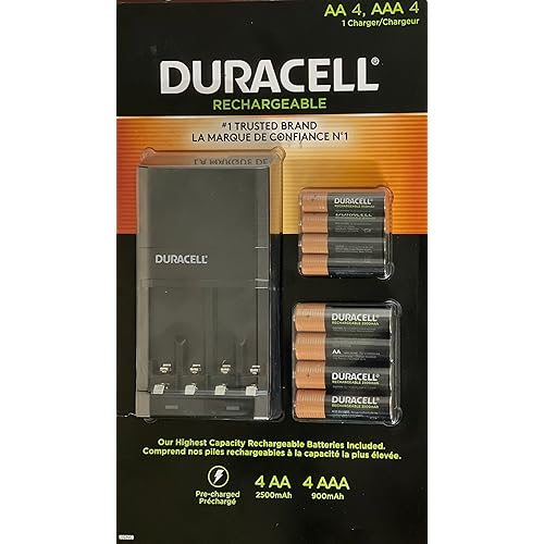 Duracell Charger with Four AA and Four AAA Rechargeable Batteries