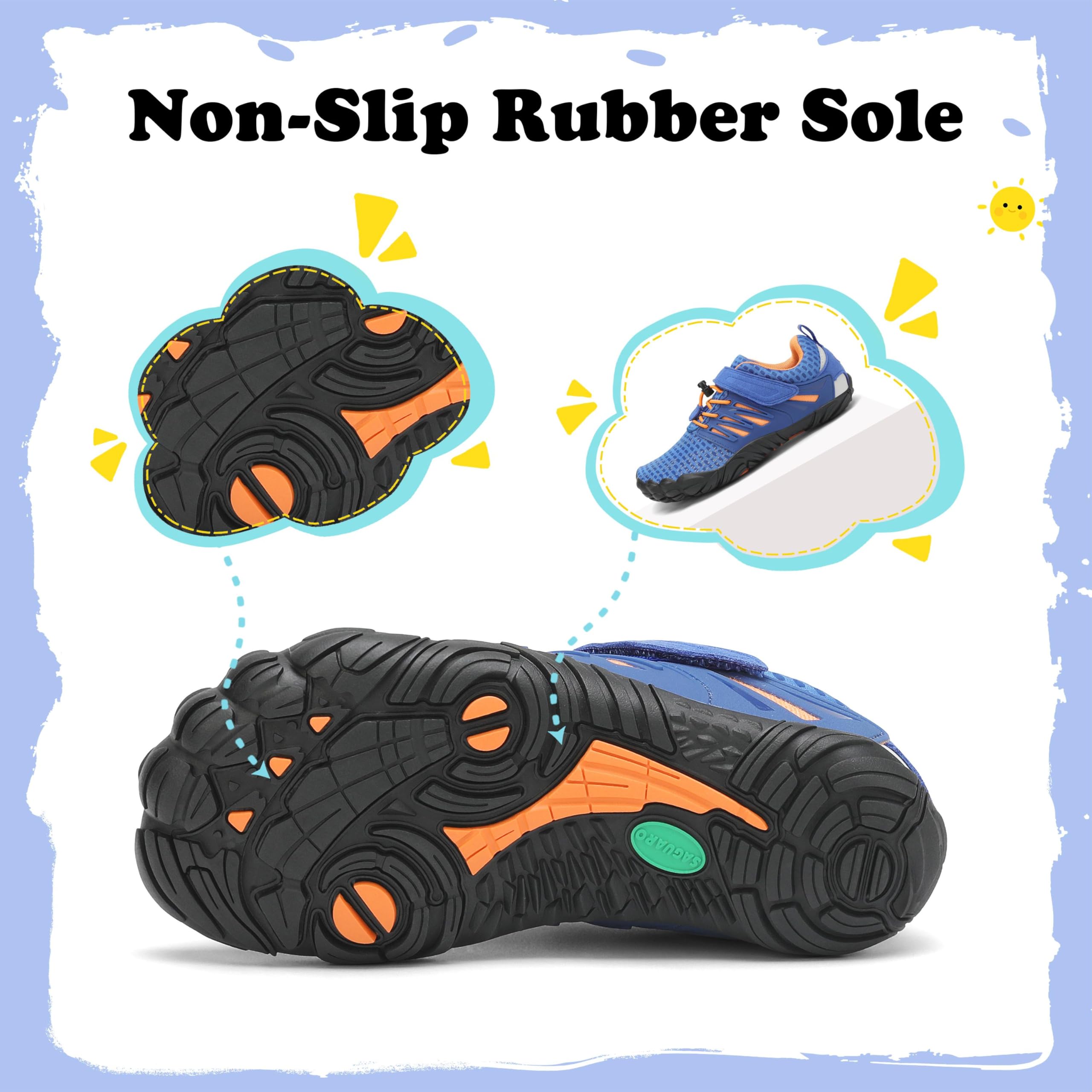 SAGUARO Scarpe Barefoot Bambini Scarpe da Trail Running a Piedi Nudi per Uso Quotidiano, Asilo e Parco,GR.24-36