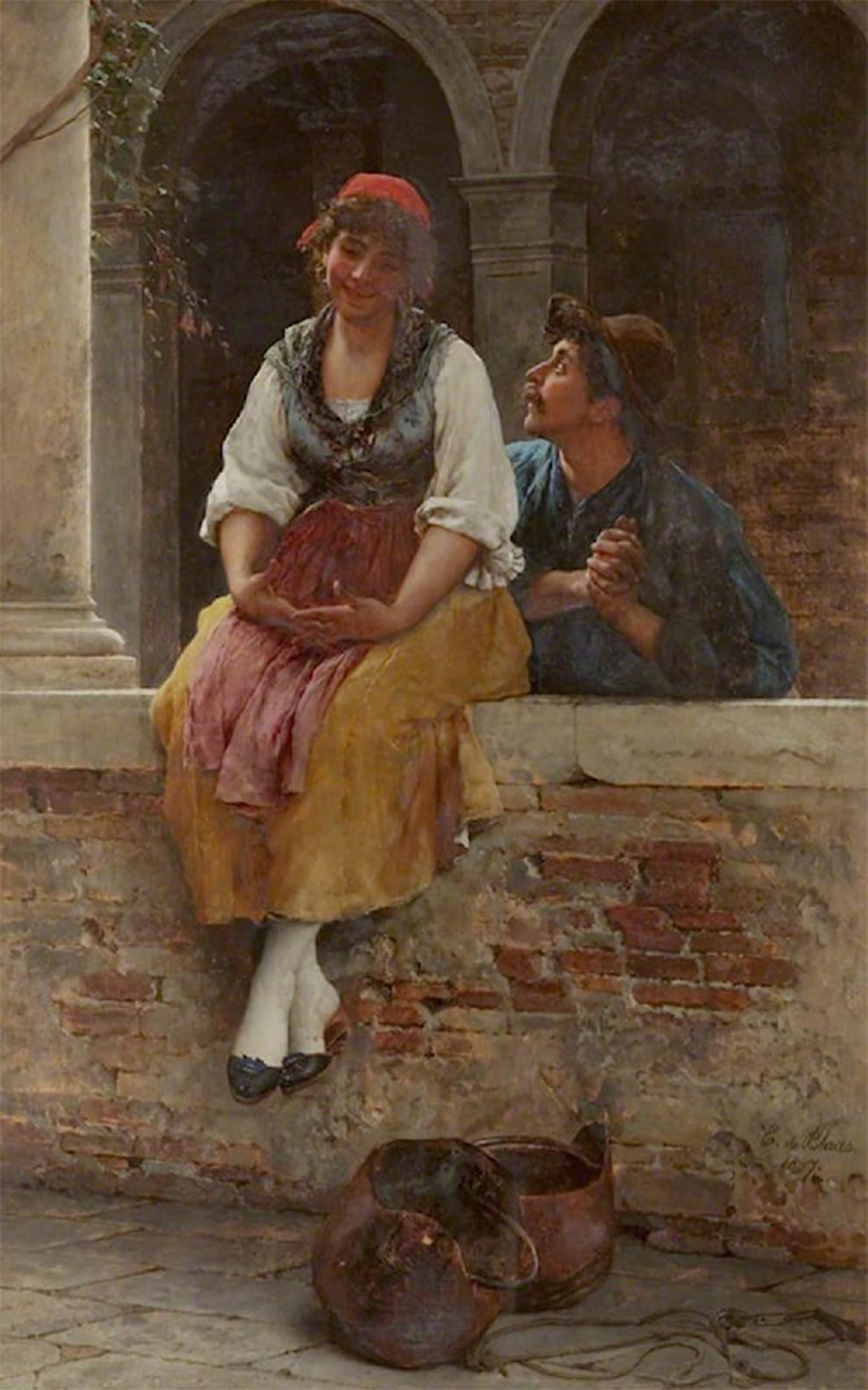 SERENDIPITP Vintage Picture Print on Canvas Wall Art Poster the Offer by Eugene De Blaas Artwork Print Poster for Wall Decor 60x90cm