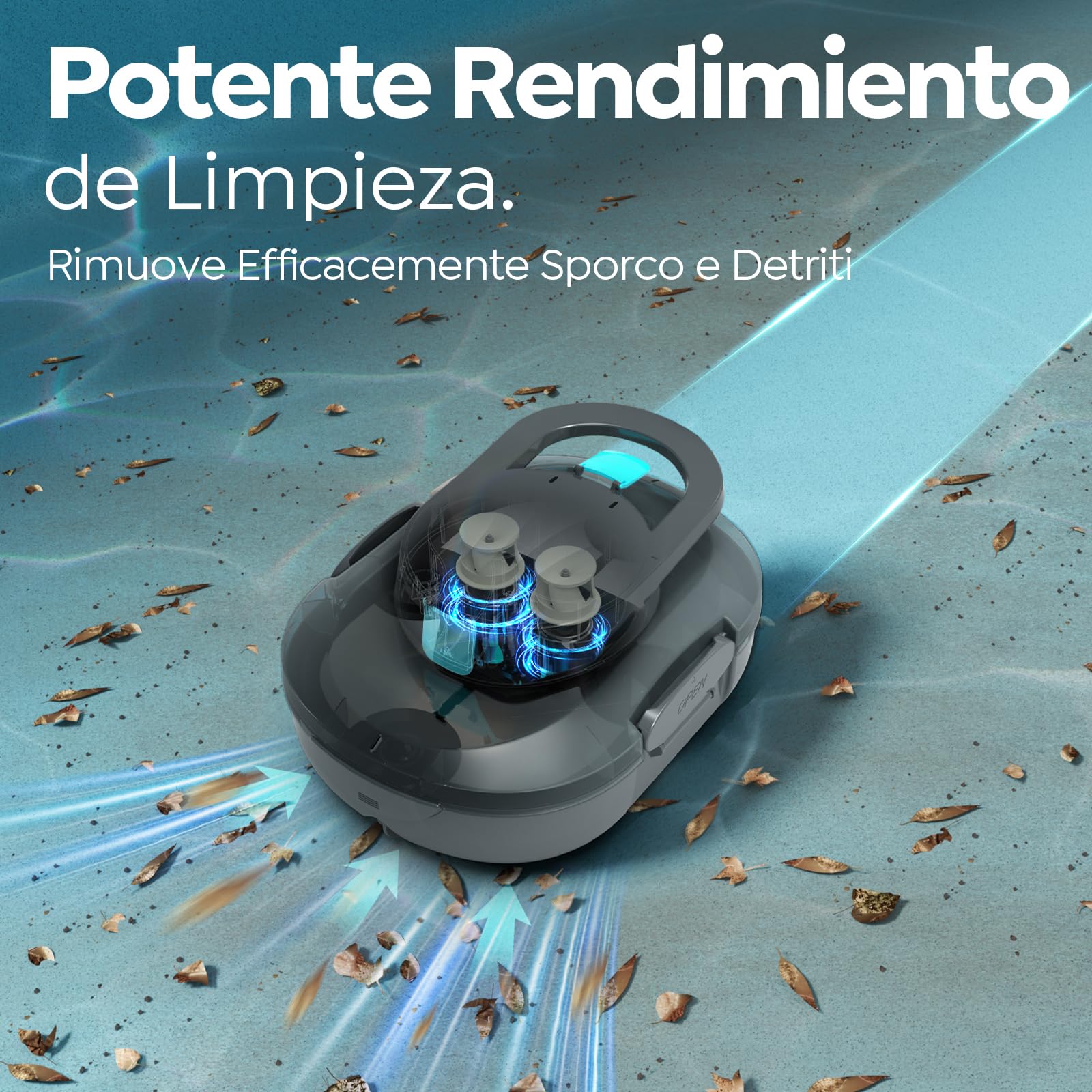 S1PRO (Versione 2026) Robot Piscina Senza Fili, 120 Min di Pulizia, Doppio Motore Aspiratore Piscina, Ricarica 2,5 Ore, per Piscine a Fondo Piatto Fino a 100 m², Grigio