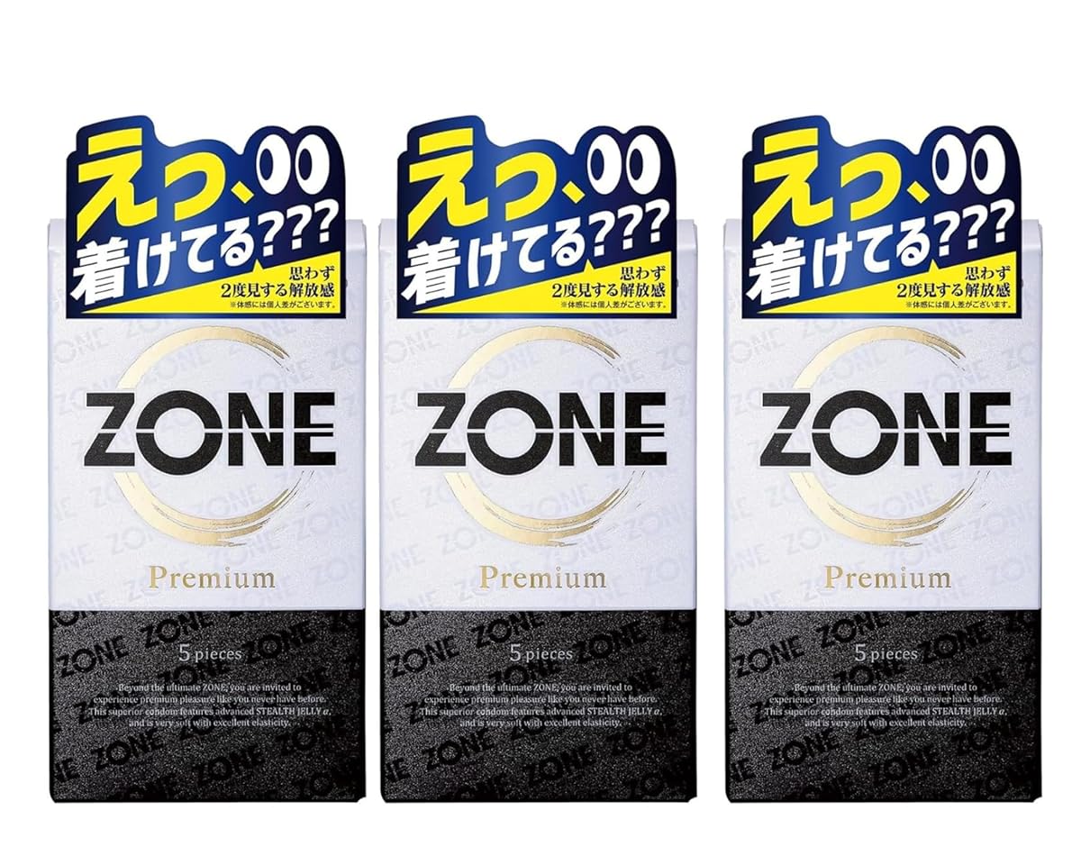 【まとめ買い】 ZONE コンドーム プレミアム 5個入 【装着・レビューガイド同梱】(３箱)