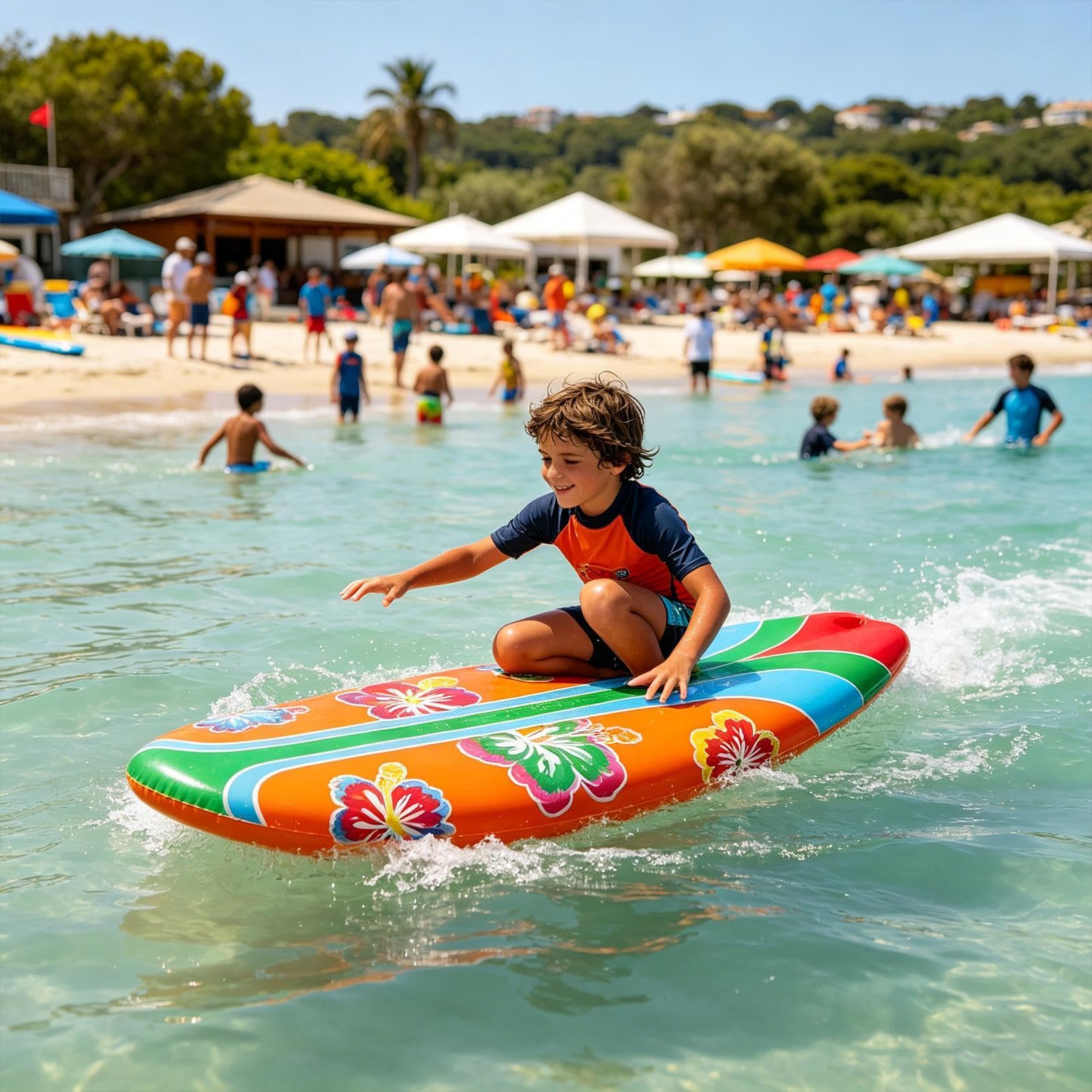 Tabla de Surf Hinchable Juguete De Piscina Con 2 Piezas | Tabla Surf Para Niños Para , Decoración, Piscina, Playa, Agua, Patio, Exterior Y Verano