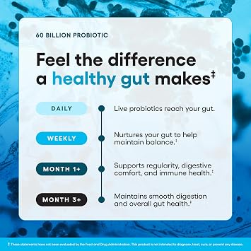 Physician's CHOICE Probiotics 60 Billion CFU - 10 Strains + Organic Prebiotics - Immune, Digestive & Gut Health - Supports Occasional Constipation, Diarrhea, Gas & Bloating - for Women & Men - 30ct