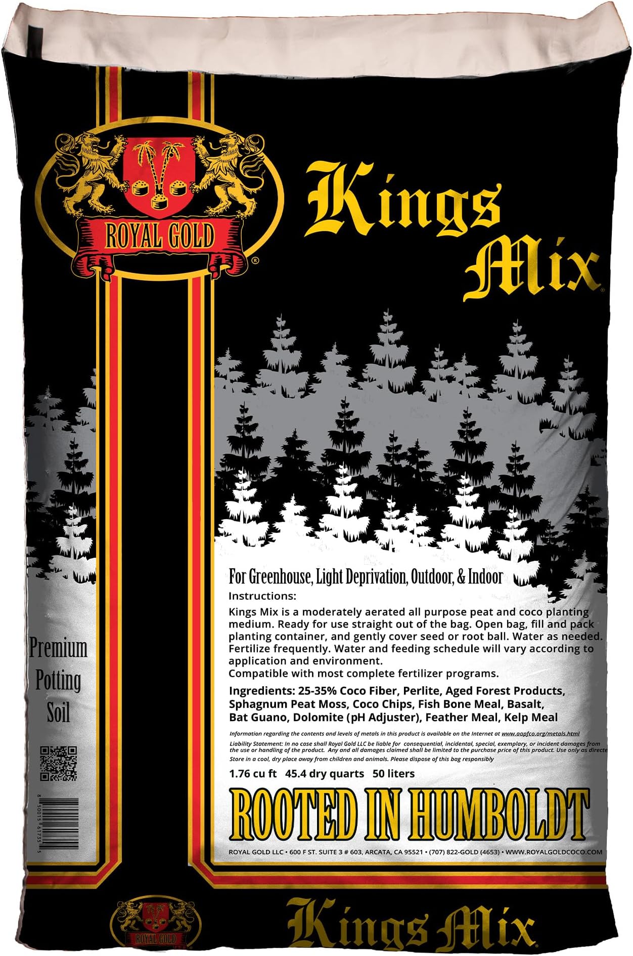 Kings Mix Versatile All Purpose Growing Medium, 1.76 Cubic Foot - for Healthy Root Development, Ensures Quick Drying and Accepts Immediate Plant Feeding