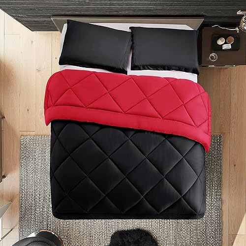 Elegant Comfort Juego de edredón reversible de 3 piezas para todas las estaciones, ultra suave, edredón alternativo al plumón, tamaño King,