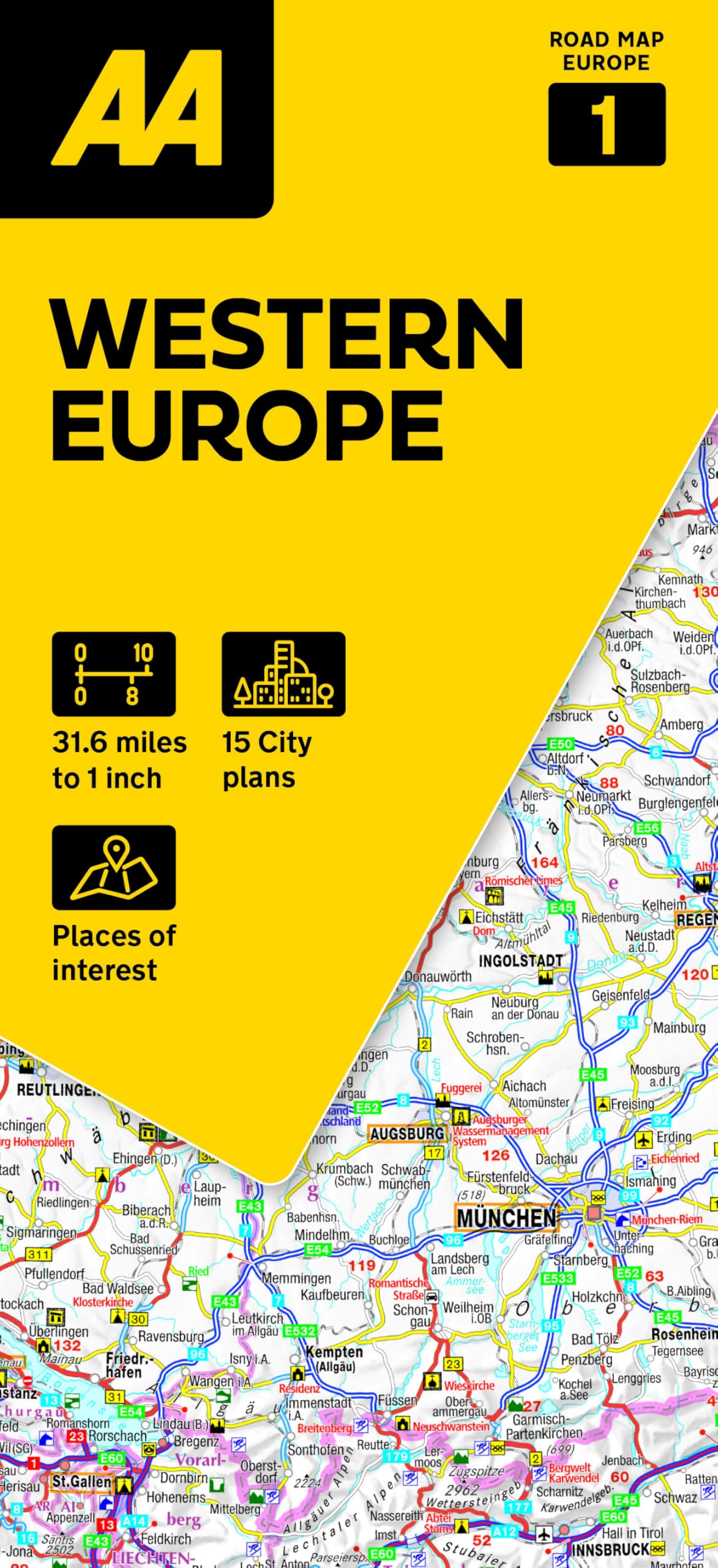 AA Road Map Western Europe 1 (AA Road Map Europe Series / European Road Maps)