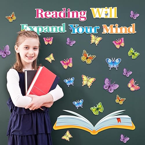 Miniatura 5 de 43 calcomanías de pared de mariposas, mariposas de primavera, calcomanías de pared estáticas de mariposa para decoración de fiesta de cumpleaños de