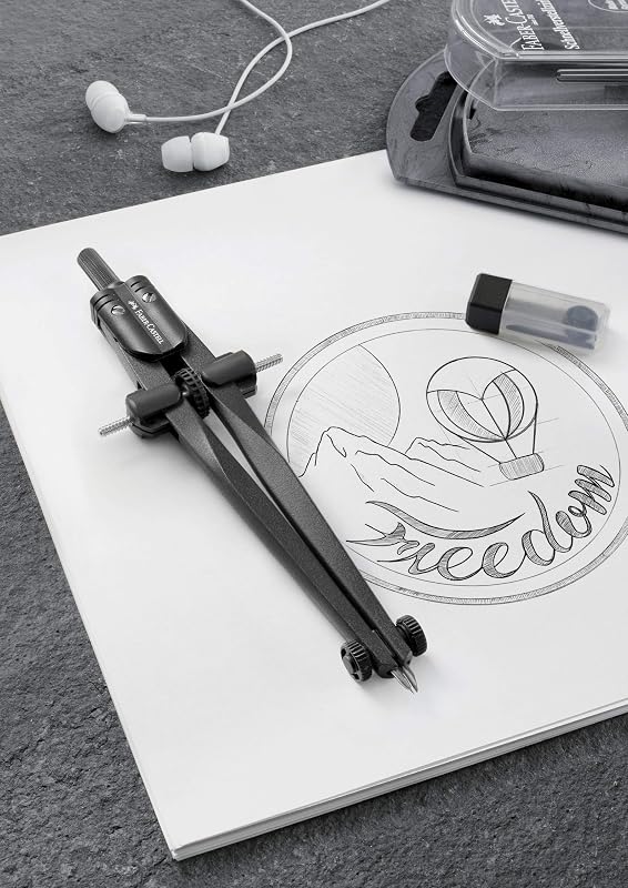 Faber-Castell Stream Gyorsoldó Körző Acél Ezüst-Fekete - black, Stream