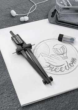 Faber-Castell Stream Quick-Set Compass - Black Stone, 174530