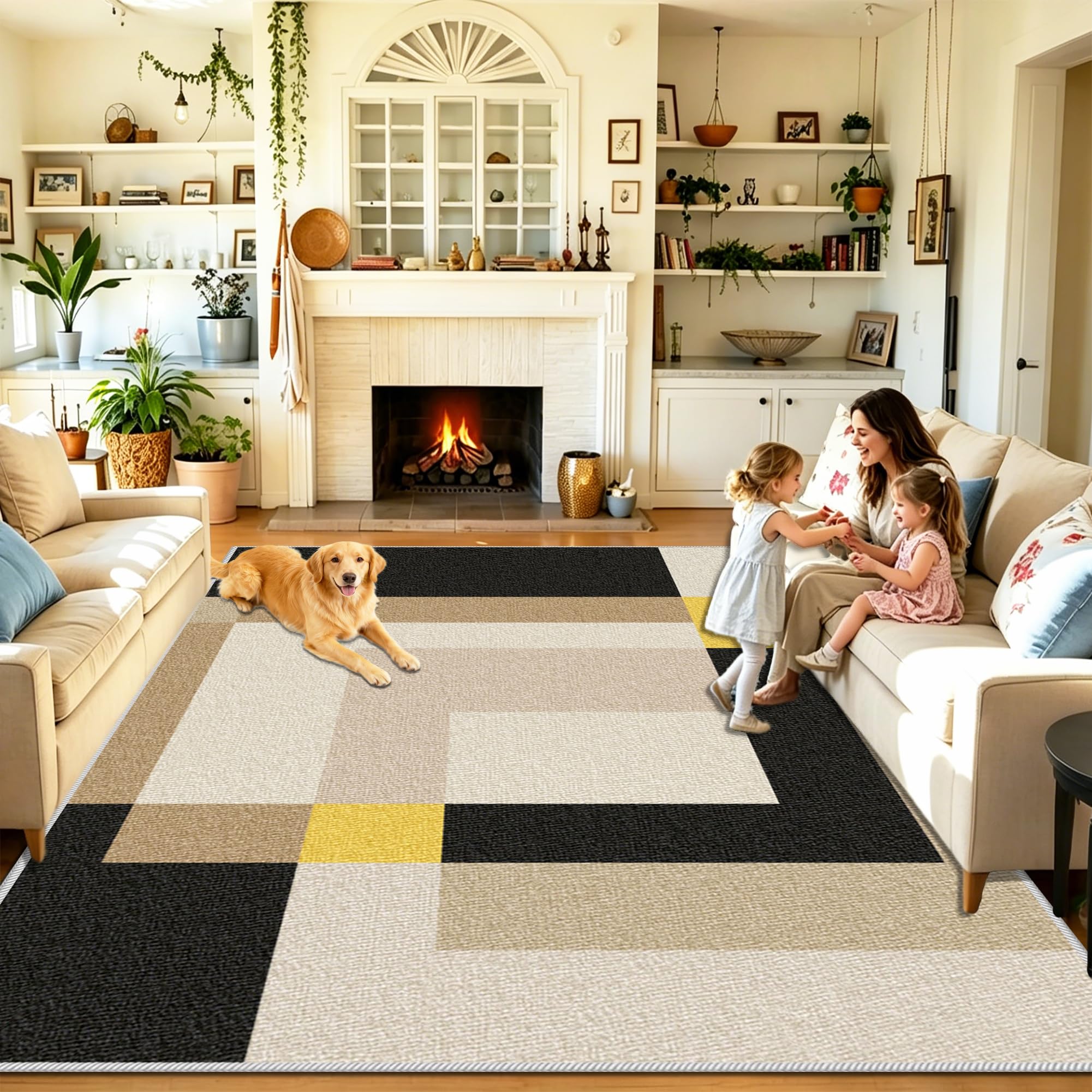 Tapis chambre et descente de lit sécurisée pour sol glissant