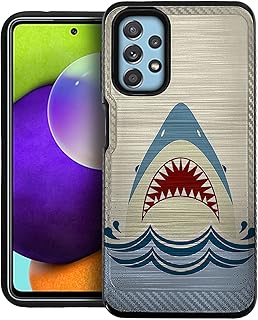 CasesOnDeck Heavy Duty Case Compatible with [Samsung Galaxy A32 5G / A32] [Brushed Armor] Slim Fitted Grip Design Case (Shark Attack)