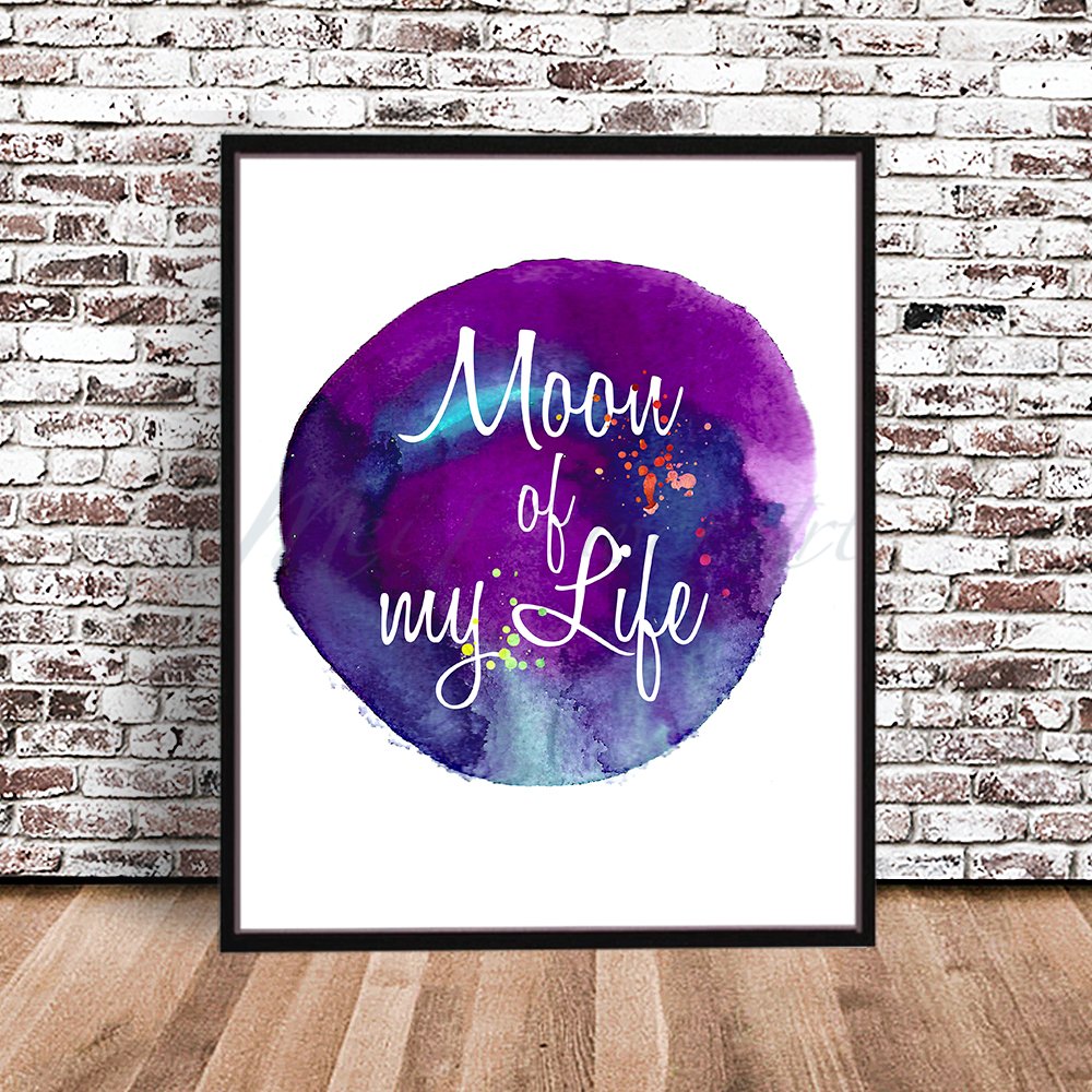Moon of My Life My Sun and Stars Game of Thrones ASOIAF (Large 16" x 20") silhouette painting, poster, Illustration, drawing, wall decor art work
