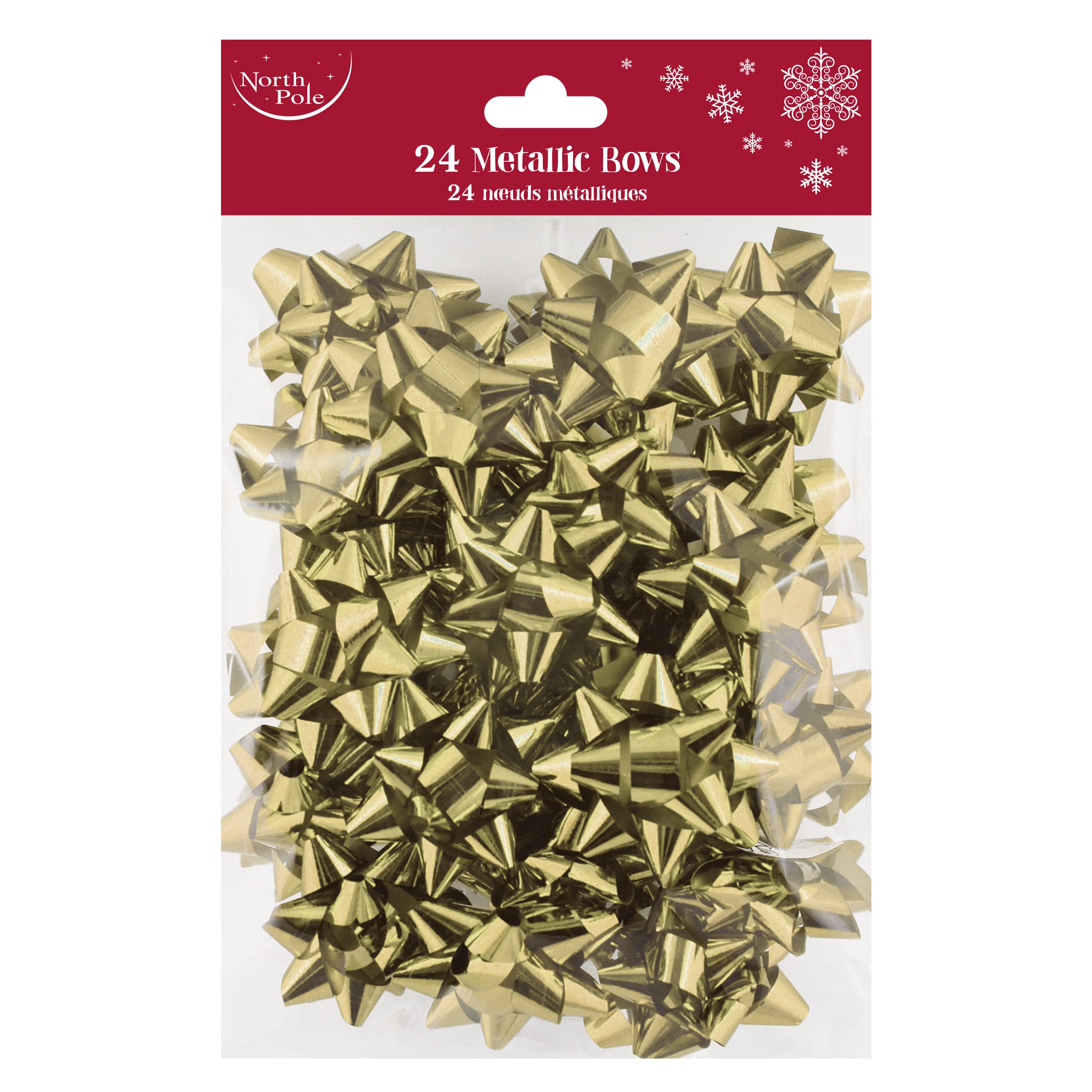 Eurowrap Multicolor Pack Of 24 Luxury Metallic Bows Traditional Christmas Birthday Present Xmas Gift Gold