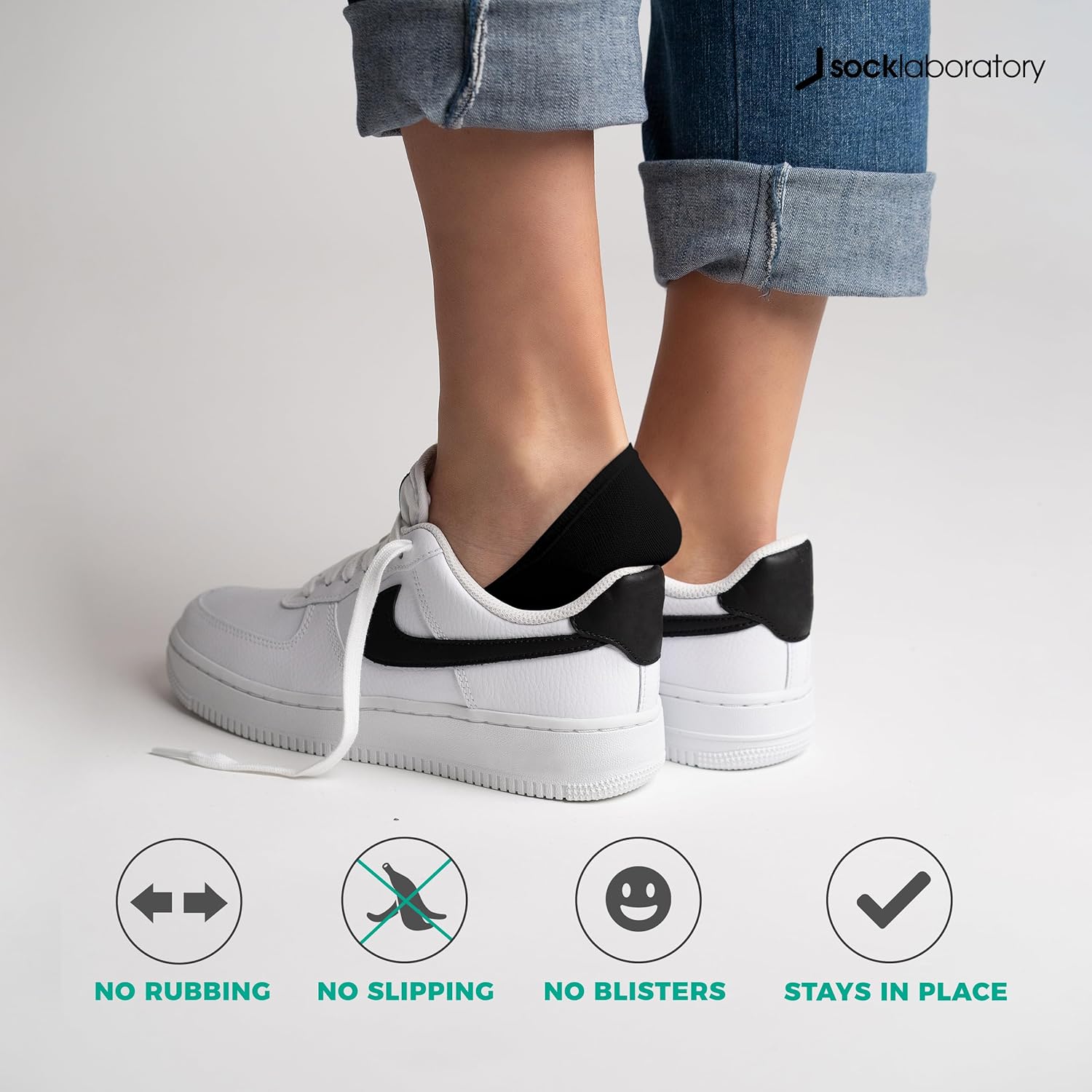 Invisible Socks - Odor Resistant, Breathable - Silver Infused Cotton White/Black/Monochrome