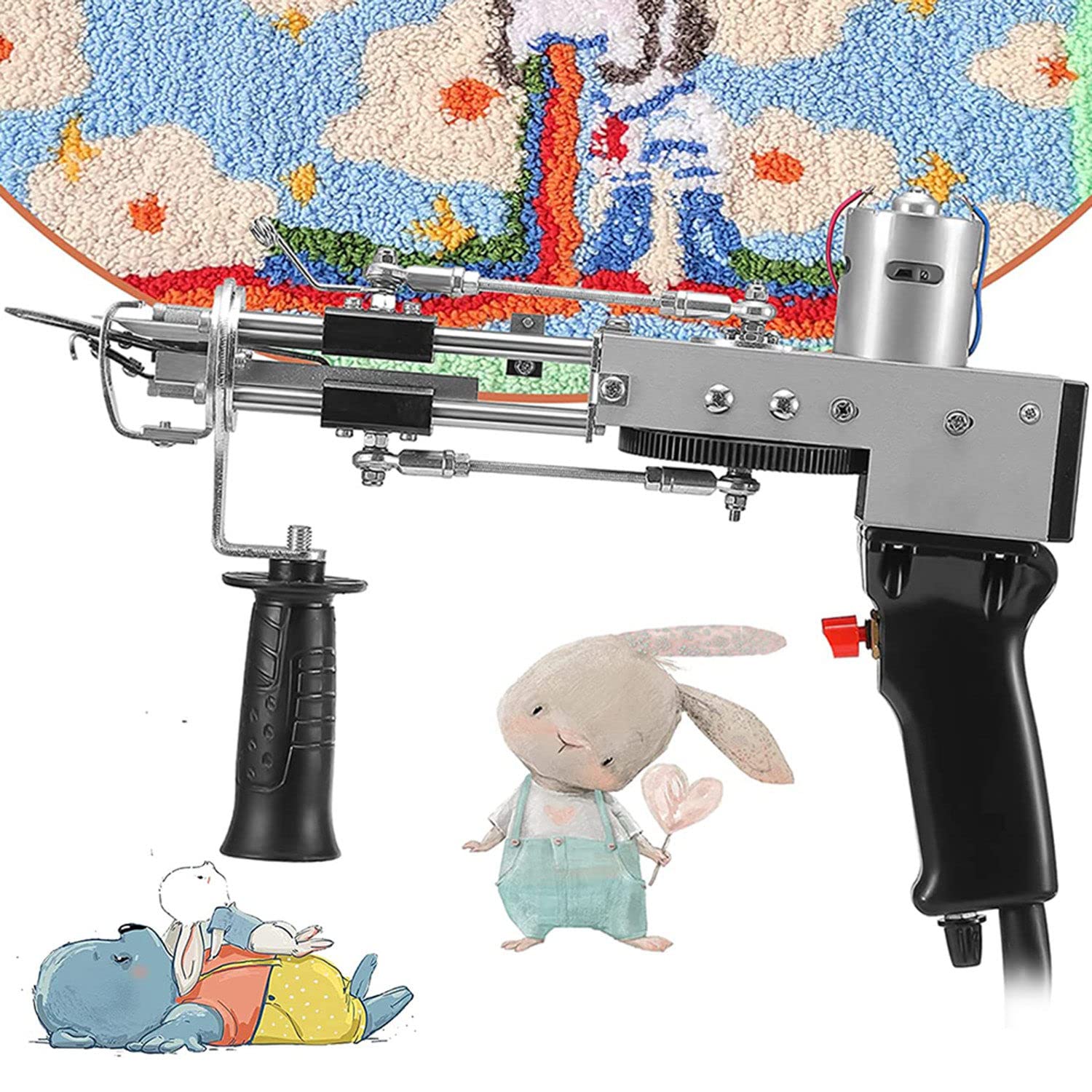 Pistolet do tuftowania dywanów, elektryczna maszyna cięcia i pętelkowania Pistolet tuftowany robienia Maszyna do flokowania i tkania dywanów