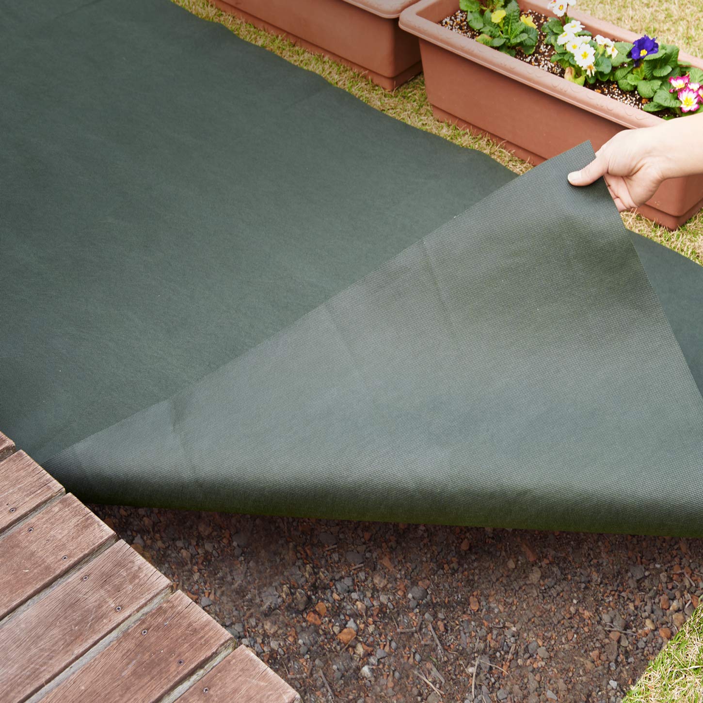 効果大！防草マット（シート）約70坪分（250ｍ2分）強風対策専用留めアンカーピン900本付き 効果大！防草マット（シート）約70坪分（250m2分）強風対策専用留め