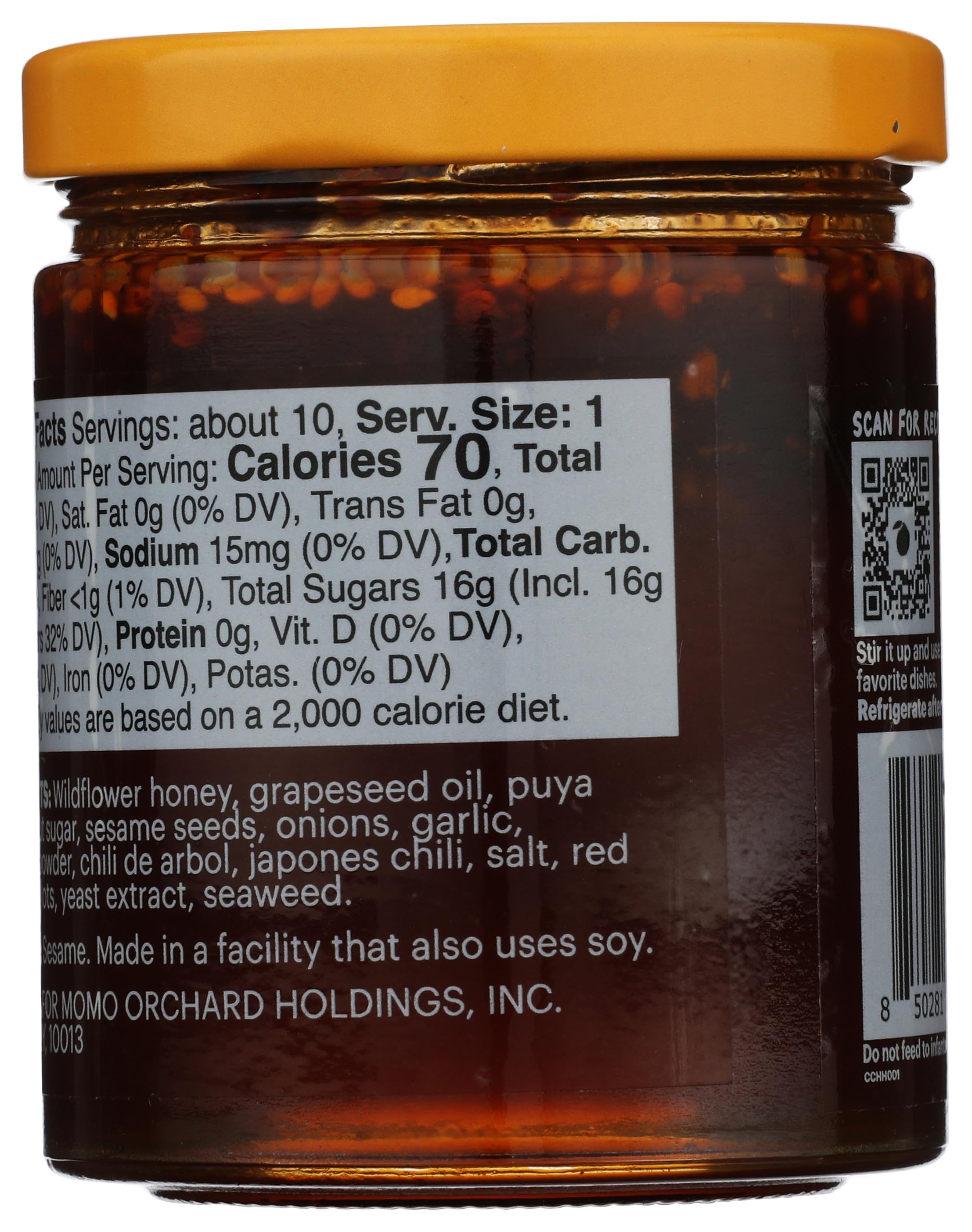 Momofuku Hot Honey Chili Crunch von David Chang 218.3 g, Öl mit Premium Wildblumenhonig, Knoblauch und Schalotten, Chili Crisp zum Kochen, als Sauce oder Topping