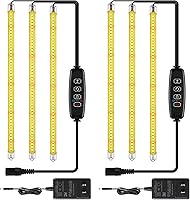 Vista 18 de iPower Tiras de luz LED de crecimiento de plantas de espectro completo con 3 modos de temporización, 10 niveles regulables, 48 LED por tubo, lámpara