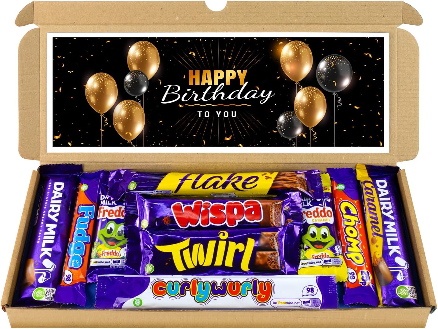 Birthday Gift Selection Box Chocolate Hamper | Letter Box Gift | 10 Fullsize Dairy Milk Chocolate bars | Ideal Gifts For Women, Men, Kids (Gold)