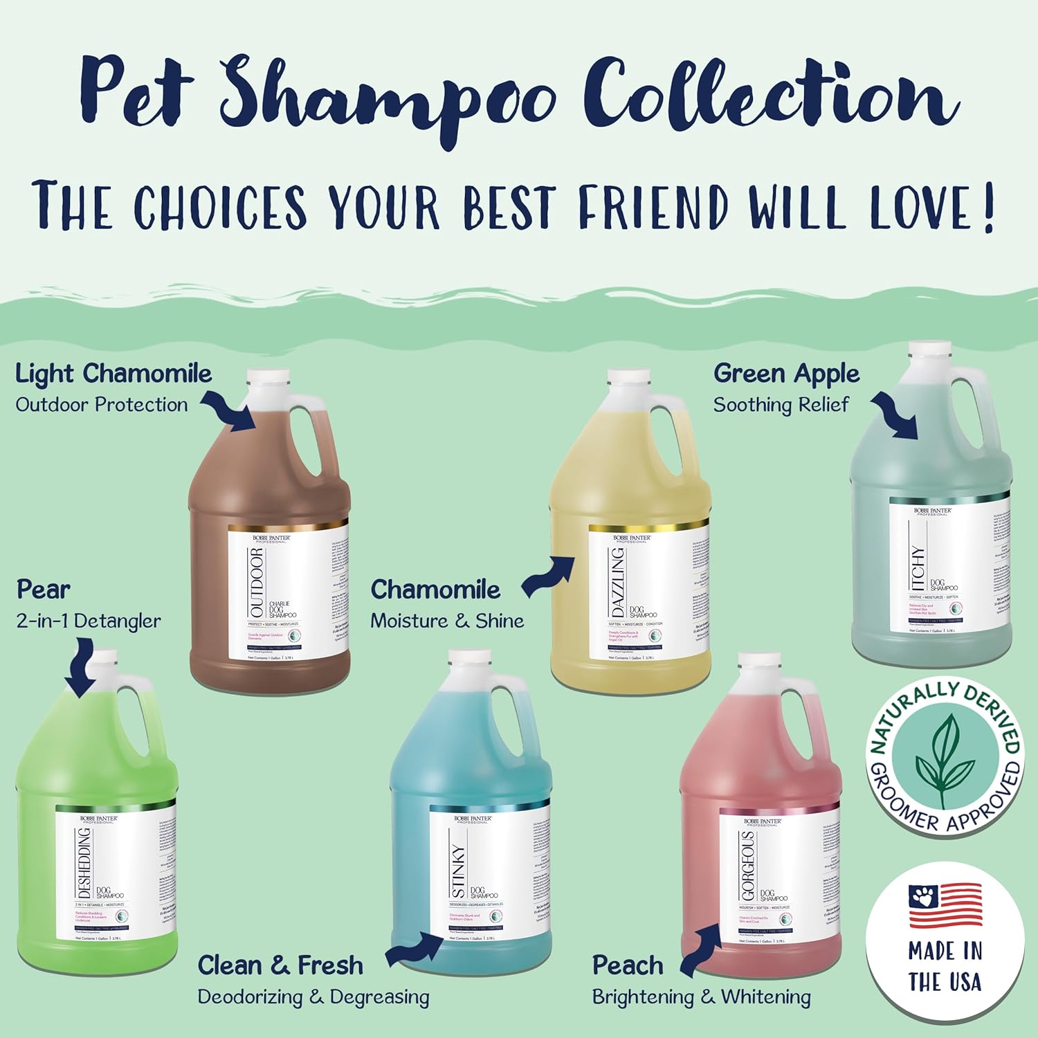 Bobbi Panter Itch Relief Dog Shampoo Tea Tree, Lavender & Flaxseed – Soothing Natural Formula for Itchy & Irritated Skin, Moisturizing, Tear-Free, 16:1 Concentrate, Made in USA, 1 Gallon