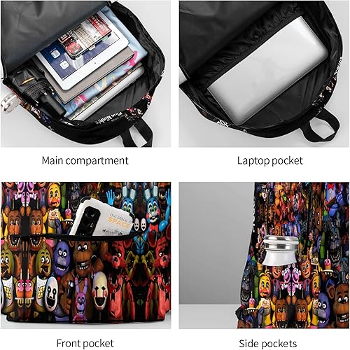 Miniatura 8 de Mochila de dibujos animados de anime, mochila 3D, casual, ligera, para niñas, niños y adolescentes, Negro2