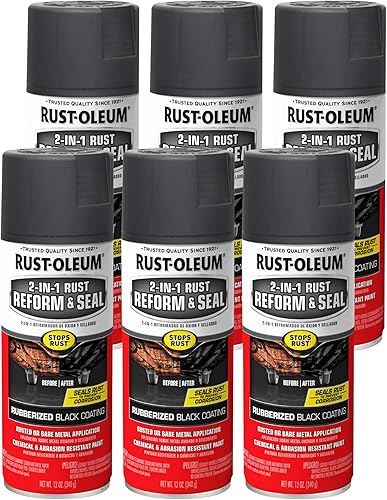 Miniatura 13 de Rust-Oleum 344713 Aerosol automotriz 2 en 1 para reforma y sellado de óxido, 12 onzas, negro plano