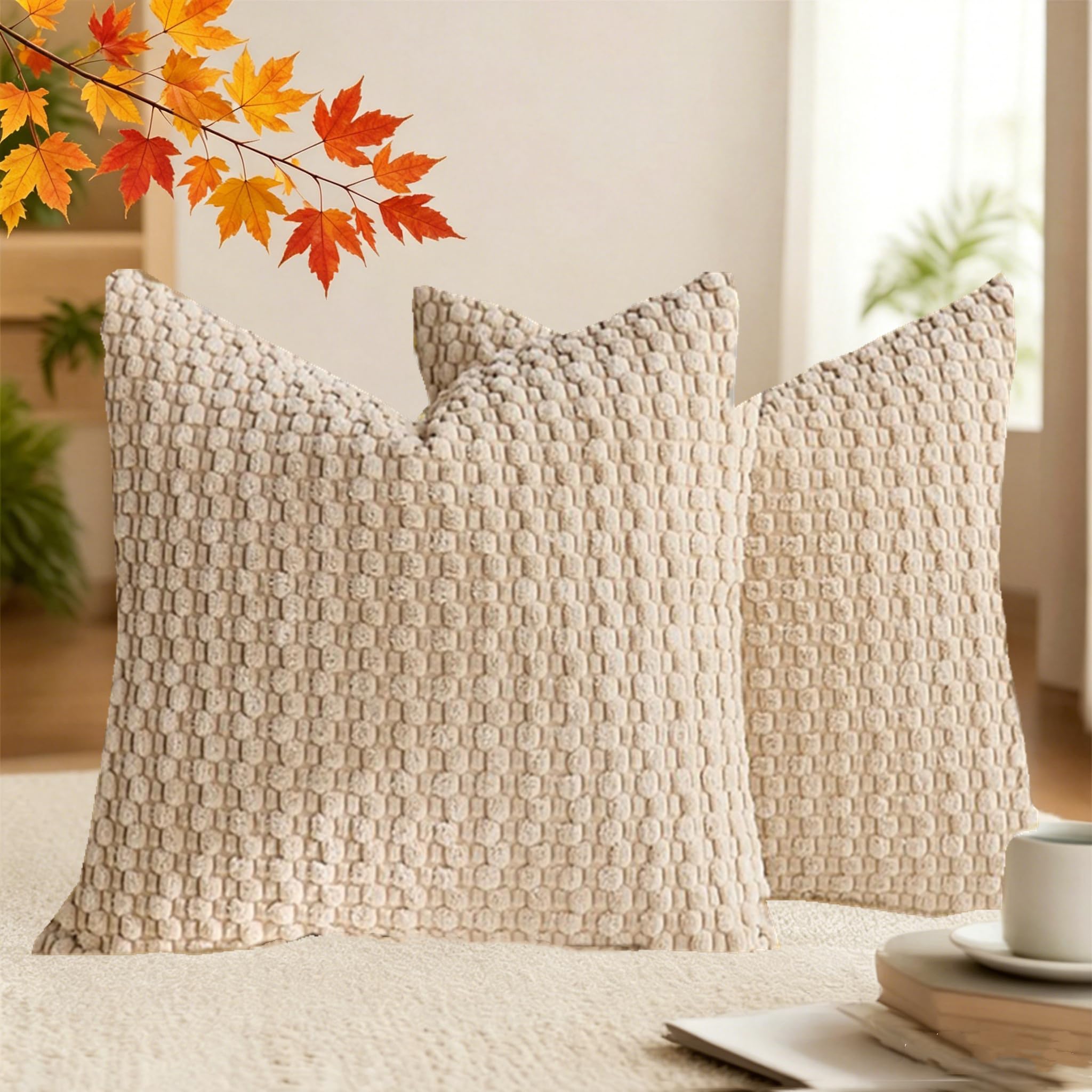 Housses de coussin Boho Bubble doux pour renouveler un canapé fatigué ou lit