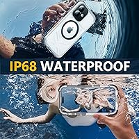 Vista 2 de Red2Fire Funda impermeable para iPhone 16, protector de pantalla integrado y protector de cámara, compatible con MagSafe, cuerpo completo a prueba