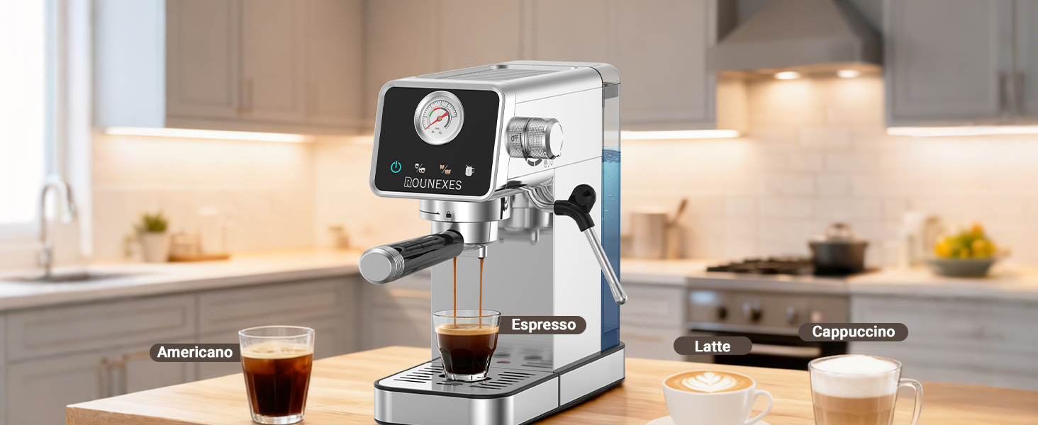 Amazon.com: Rounexes 20 Bar Espresso Machine, Semi-Automatic