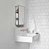 Umbra Cubiko 24x12 inch Rectangular Black Metal Bathroom Mirror Storage Cabinet with 3 Shelves