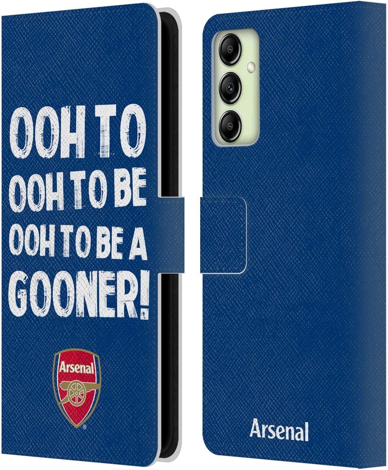 Head Case Designs Officially Licensed Arsenal FC Oooh to Be Gunners Leather Wallet Case Compatible with Samsung Galaxy A14 5G