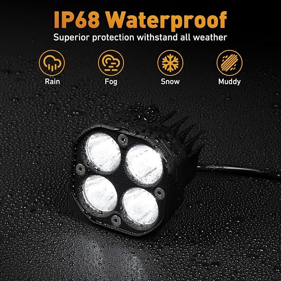 LED Pods Light, 4 Inch LED Fog Lights White, 40W Led Cube Lights Off Road Driving Lights Fit for Pickup, Truck, Jeep, SUV, ATV, UTV, Boat, Motorcycle