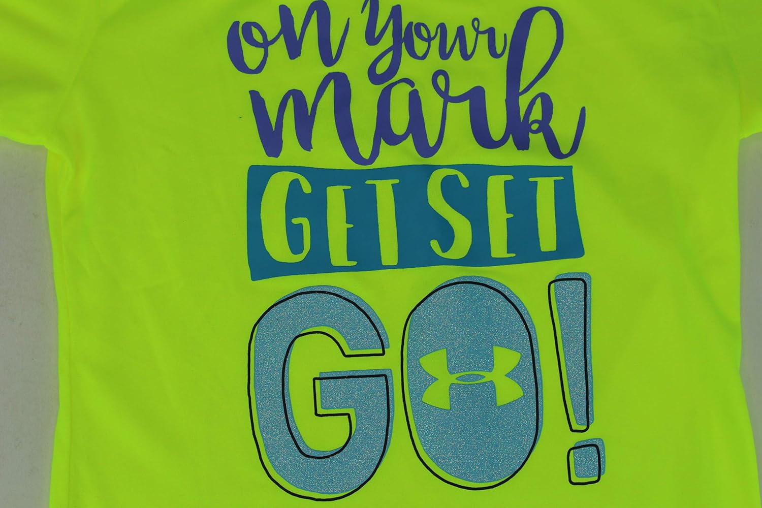 Under Armour Little Girl's Basic Short Sleeve Graphic Tee Shirt Shirt, hi gh/vis Yellow go - CXLD, Delete- DO NOT UPLOADE - Style CXLD