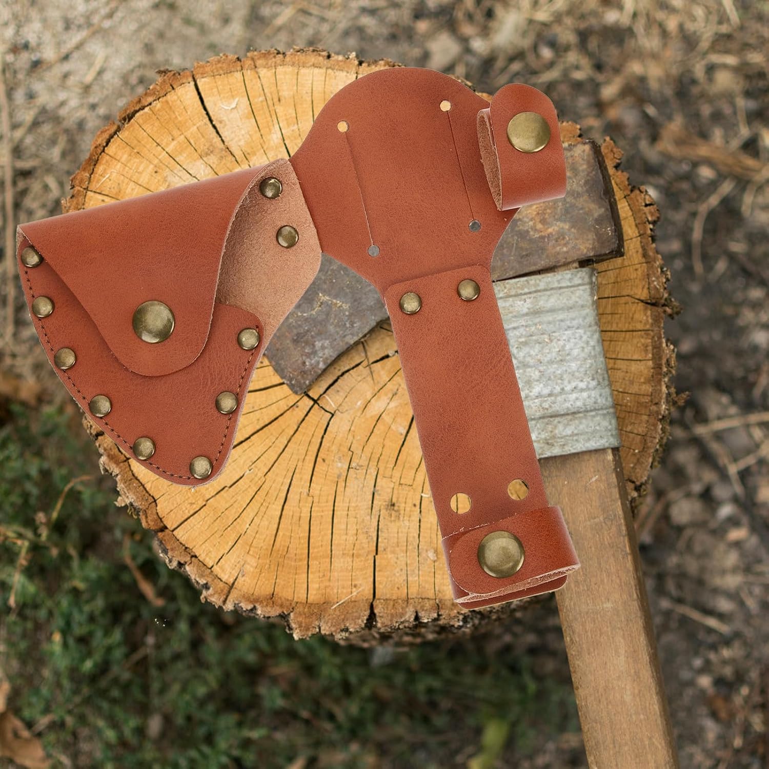 Xmas Leather Axe Cover Sheath, Cowhide Portable Protective Case image 4